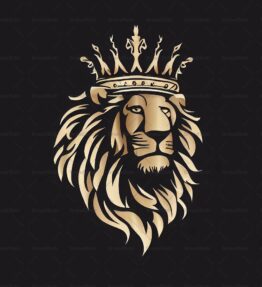 Majestätischer Löwe und Krone